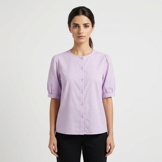 Blusa de algodón morada