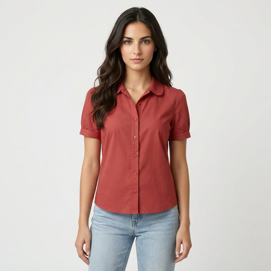 Blusa de algodón roja